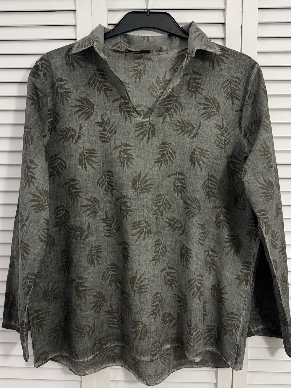Made In Italy Woman Cotton Blend Tunic Top 3/4 Sleeve Size Small